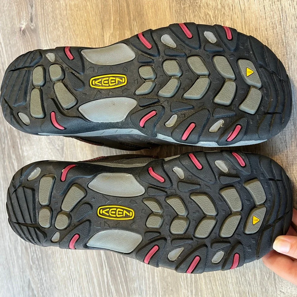 Keen Voyageur Gray Pink Leather Mesh Hiking Shoes Womens 10 1011280